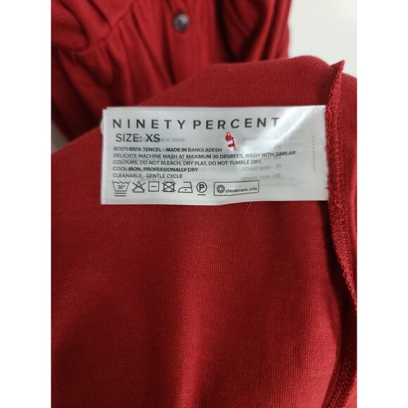 NINETY PERCENT BRUSHED TENCEL TIE V NECK DRESS NWT XS - Picture 3 of 5